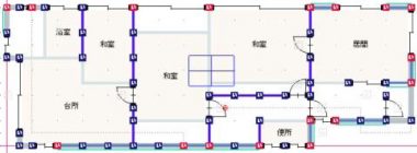 現況平面図　1Fは1LDK,2Fは3室あります。